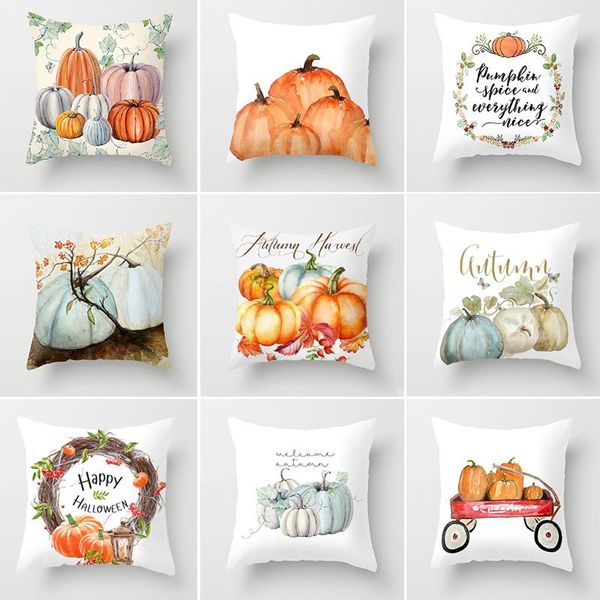 

halloween pillowcase thanksgiving pumpkin series home decoration pillow cover 45*45cm sashes