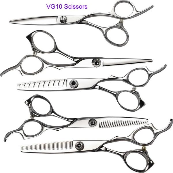 

hair scissors japanese vg10 cobalt alloy professional hairdressing cutting thinning 5.5" / 6" 14t 26t 40t
