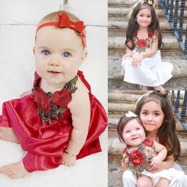 

pudcoco girl 6m 5y boutiqe dresses toddler kids baby girls 3d flower pageant party summer, Red;yellow