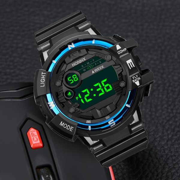 

wristwatches military mens digital led watch date waterproof men sport outdoor electronic rubber alarm wrist watches reloj de hombre, Slivery;brown