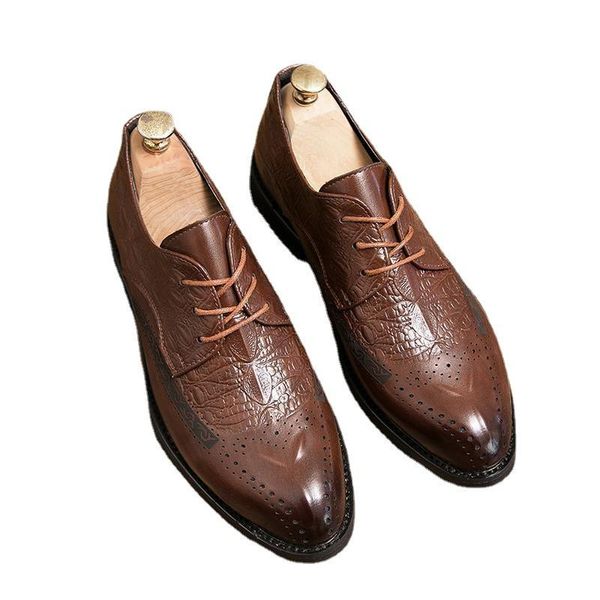 

business men's formal leather shoes elegant wedding office black brown dress