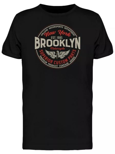 

New York Brooklyn Print Vintage Men's Tee -Image by Shutterstock, White;black