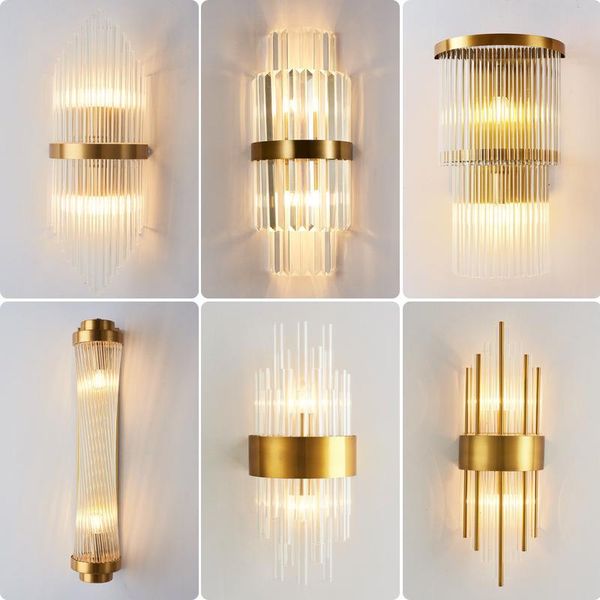 

vintage crystal luminaria glass wall sconces living room decoration bedroom light led bedside espelho cabecero de cama lamp