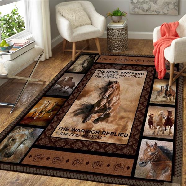 

carpets love horse retro style 3d printed anti-slip rug carpet home decoration living flannel bedroom non-slip floor 02