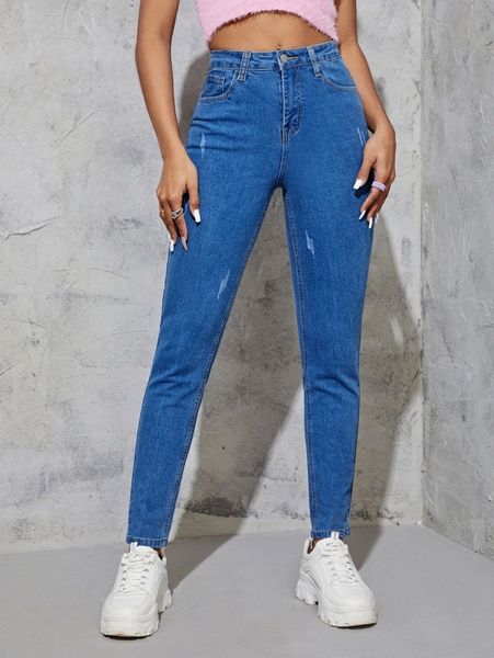 

cat scratch slant pocket washed jeans e4qx#, Blue