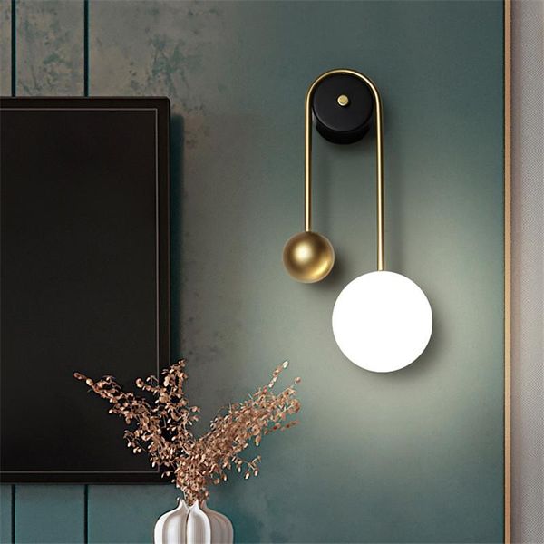 

kobuc golden copper lamp nordic style bedside wall sconce 15w creative led 3 light dim for tv background aisle el study lamps