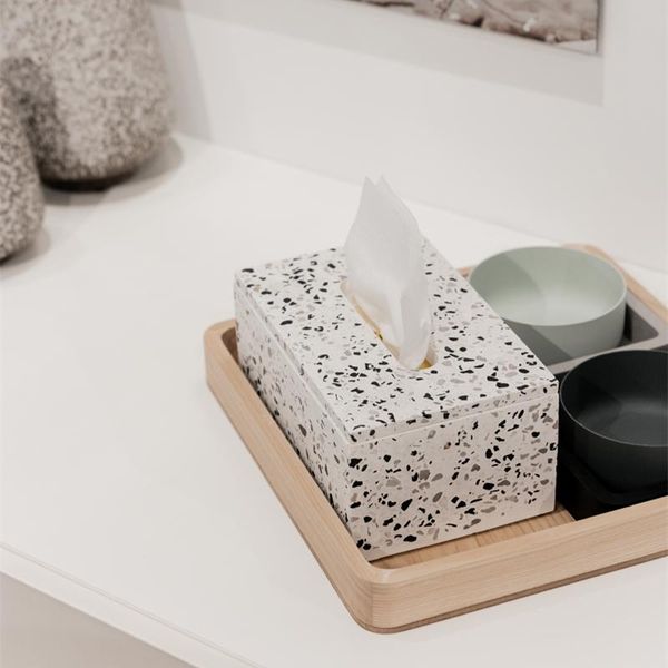 

tissue boxes & napkins white stand container square box nordic marble paper towel dispenser black porta tovaglioli home storage by50zj