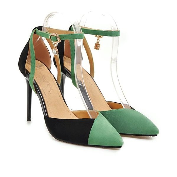 

big sizepointy contrast high heel sandals heels women shoes woman summer ladies, Black