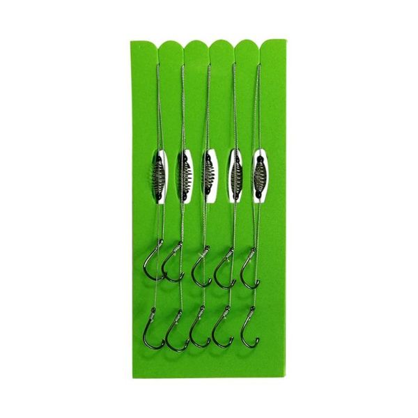

fishing hooks 5pcs device spring double hook carbon steel barbed bait feeder carp hair rigs