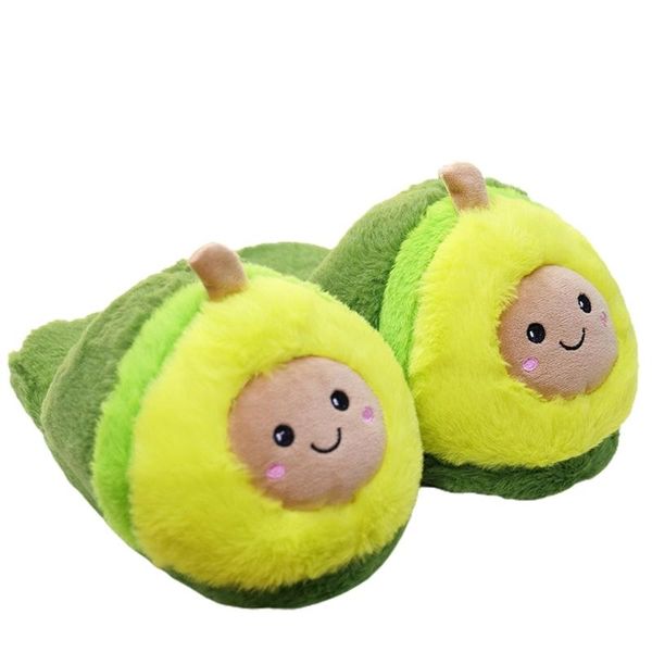 

slippers cartoon avocado indoor floor bedroom lovers plush toy fall winter cotton drag cute for ladies, Black