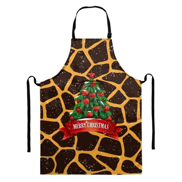

aprons christmas tree printing woman apron polyester waterproof anti-greasy with pocket cleaning tablier cuisine delantal cocina
