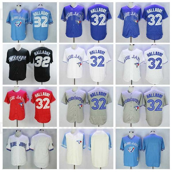 

1992 2008 retire baseball 32 roy halladay jersey vintage flexbase cool base pullover blue white red grey black cooperstown stitched retro