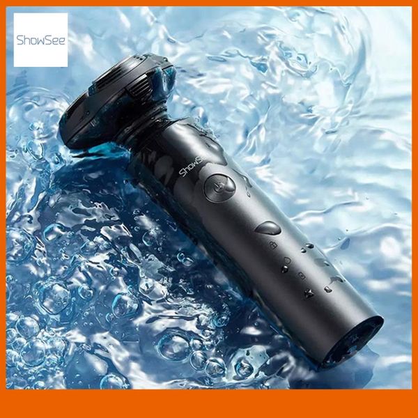 

smart home control showsee electric shaver razor shaving beard machine for men dry wet cutting rechargeable washable trimmer