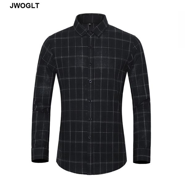 

45kg-120kg spring autumn men plaid shirt casual button down black dark gray cotton long sleeve men's social shirts 5xl 6xl 7xl 210412, White;black
