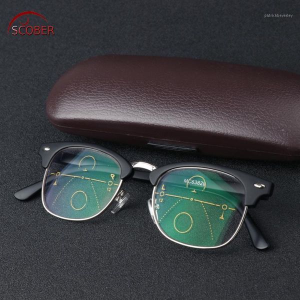 

= scober progressive multifocal reading glasses 60s vintage retro eyebrows spectacles see near and far 0 add +1 to +4 sunglasses, White;black