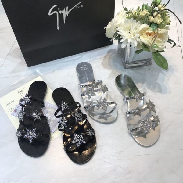 

net red sandals women's super fire flat bottom water drill open toe one line with summer sandals, Black
