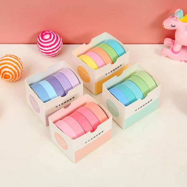 

gift wrap 5pcs/lot diy decorative washi tape rainbow sticker masking paper set for crafts planners scrapbooks journals cards