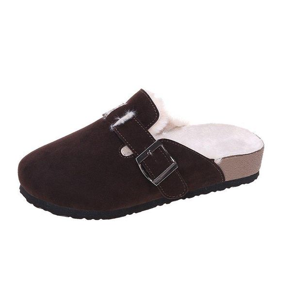 

autumn winter wearing slippers outside the comfort of women with warm velvet leisure fashion home cotton, Black