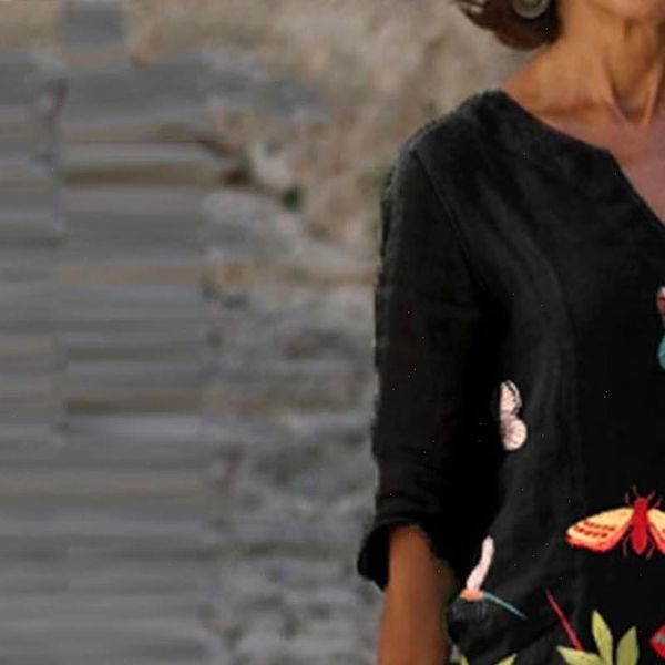 

womens dresses s0 plus size for women vintage floral printed half sleeve v neck summer dress fashion straight, Black;gray