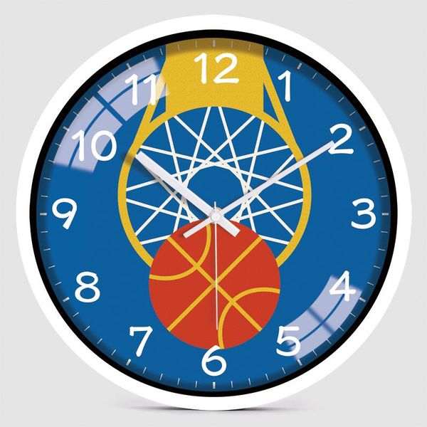 

wall clocks 12 inches silent cartoon basketball clock colorful modern children's room bedroom kitchen home decorative