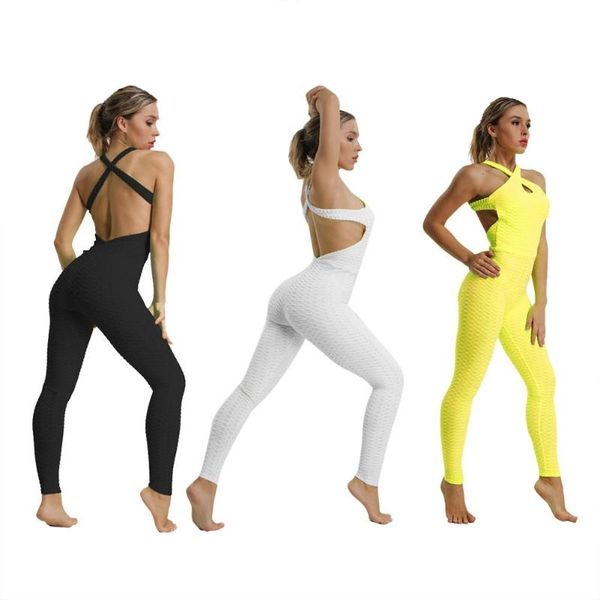 

yoga outfits jumpsuit bodysuit bottoms up show buttock pants, White;red