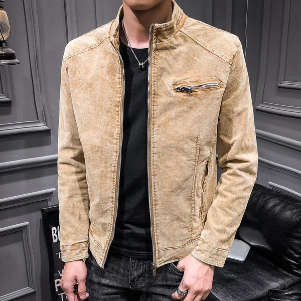 

men's jackets spring autumn men arrival denim casual jacket male slim cotton material vintage gray oversized coat, Black;brown