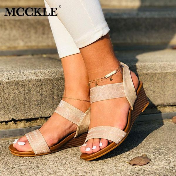 

sandals wedges women summer open toe fish head sandal female fashion platform middle heels ladies solid shoes plus size rd6r, Black