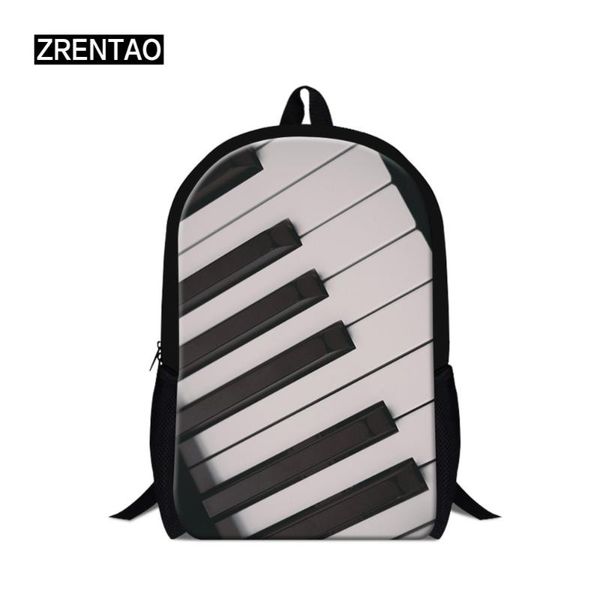 

backpack zrentao 3d piano note school bags for children boys mochila girls double zipper backpacks with side pocket bookbags