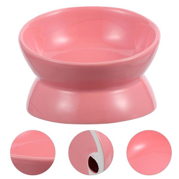 

cat bowls & feeders ceramic raised bowl slanted elevated water (random color)
