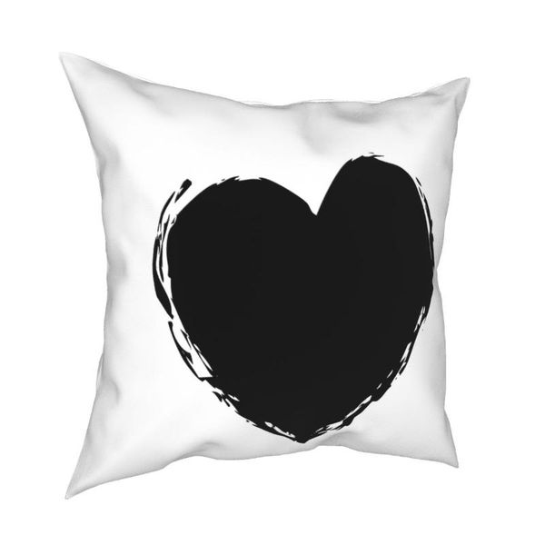 

pillow case heartfelt big black heart art on white square pillowcase creative zipper decorative throw bed cushion cover