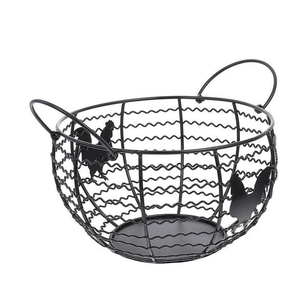 

storage baskets 1pc deskbasket egg fruit creative food holder (black)