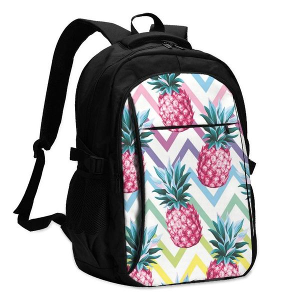 

backpack 2021 lapusb pineapple abstract geometrical print travel male women leisure