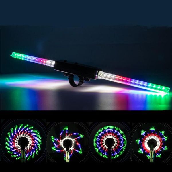 

bicycle wheels 64led flower drum light spoke wheel 30 figure night riding warning accessories bike lights
