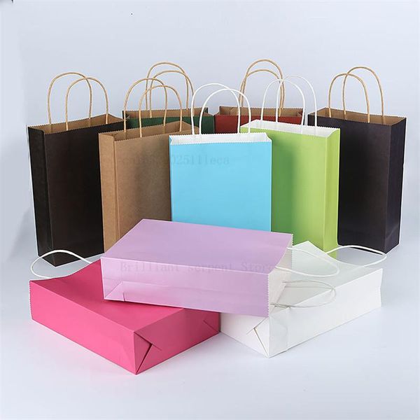 

gift wrap diy soft color paper bag with handles 21x15x8cm festival bags