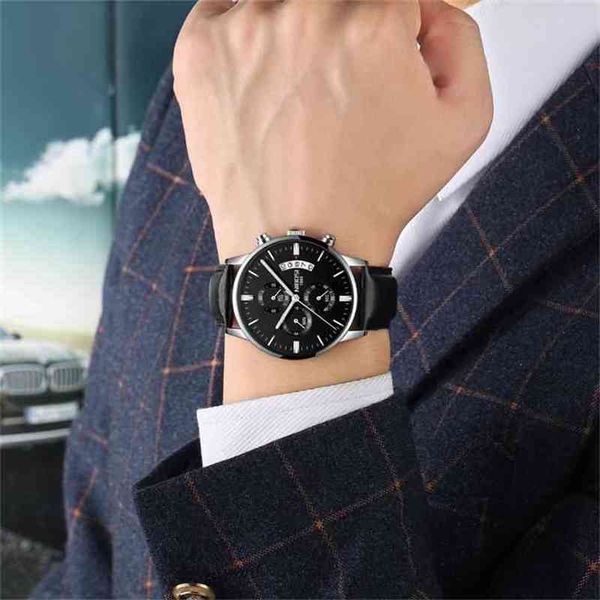 

nibosi men watch brand fashion watches relogio masculino military quartz wrist clock male sports 210609, Slivery;brown