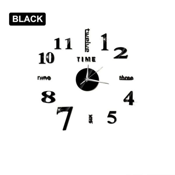 

wall clocks acrylic mirror clock mural diy removable sticker self-adhesive 4 color fashion bedroom stickers cool