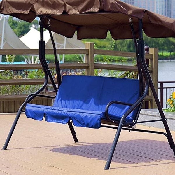 

waterproof outdoor garden swing cushion 3 seater chair seat pads backrest dust cover #g 2021 covers