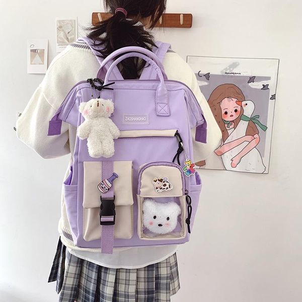 

shool bag backpack forteenagers girls cute ring designer travel bags lapwomen notebook patchwork school