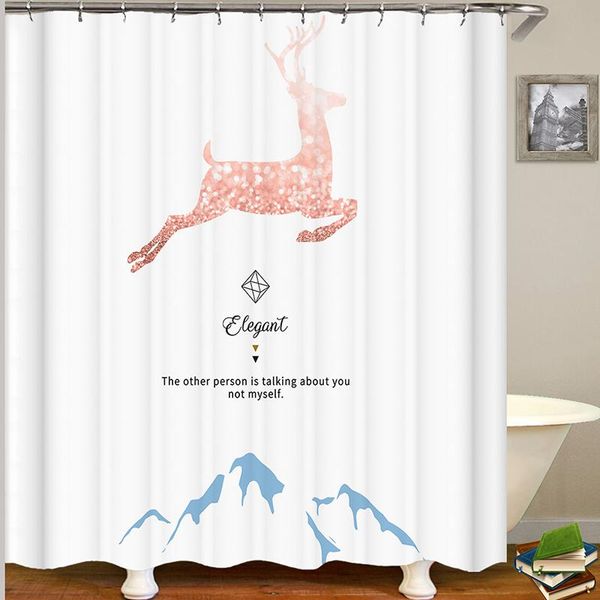 

cartoon deer shower curtain 3d animal bathroom polyester fabric douchegordijn bath curtains