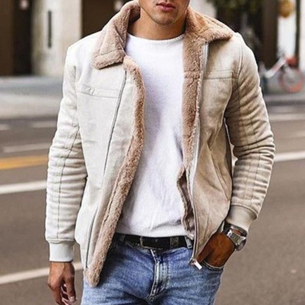 

men's down & parkas fleece sweater coat winter thick solid wool cardigan warm knitted jackets casual clothing, Black