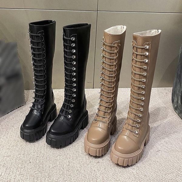 

boots fashion female long boot height increasing winter warm shoes women non-slip zipper motorcycle pu leather ladies ankle, Black