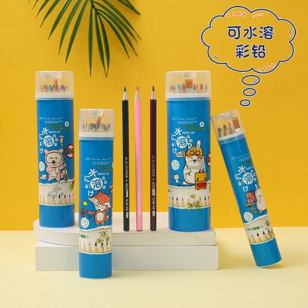

painting pens children's water soluble barrel cartoon colored pencil primary school students' painting hand drawn graffiti art col, Black;red