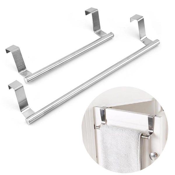 

hooks & rails stainless steel kitchen towel rack door hanging rag holder bathroom cabinet towels storage stand closet organizer wall shelf