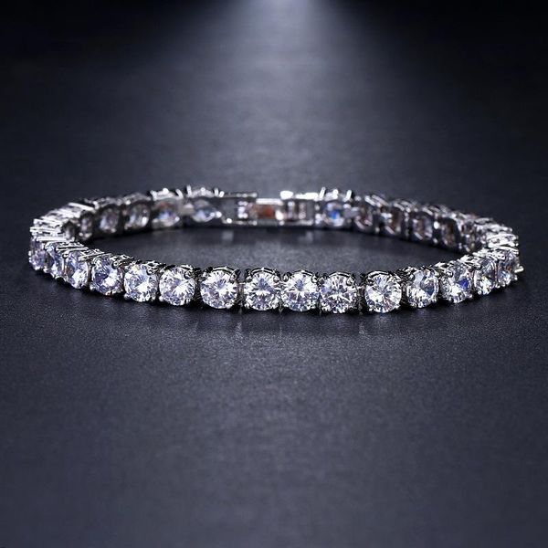 

link, chain ksra fashion shiny round crystal bracelet for women wedding bridal party holiday gift cz zircon bracelets jewelry 2021, Black
