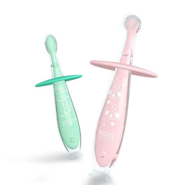 

7th kids silicone toothbrush 2 colors to choose protection gums wear high - s