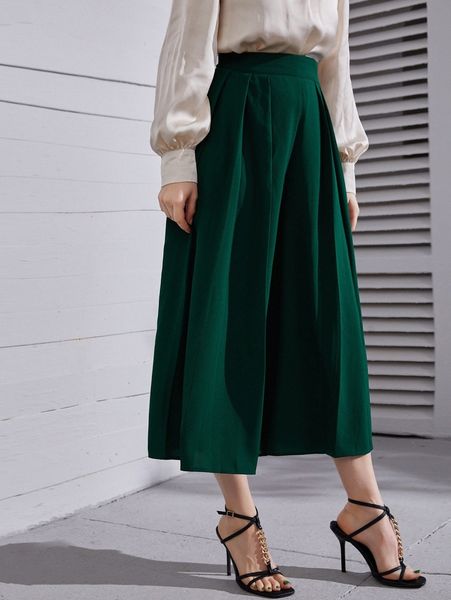 

pleated wide leg pants h1ta#, Black;white