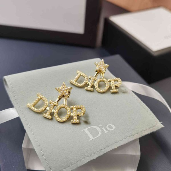 

2021 luxury designer jewelry letter 925 silver needle earrings for women's new 21 year red temperament tassel star pearl