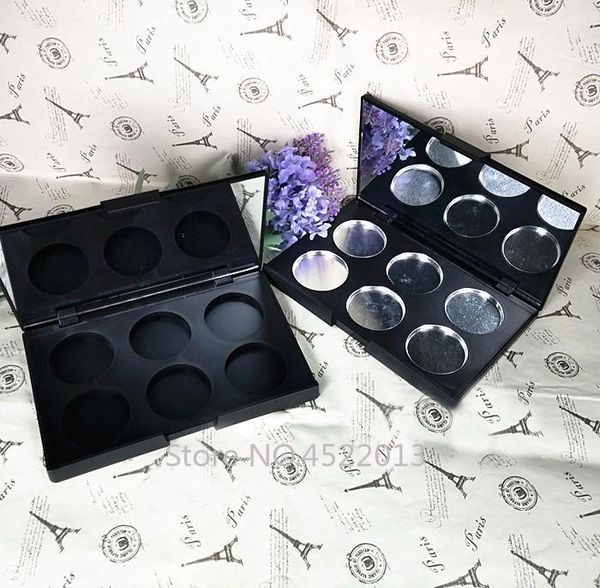 

storage bottles & jars 6pcs/lot 6grids 36.5mm high class women makeup tools, matte black elegant eyeshadow powder compacts, diy blusher pack