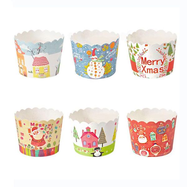 

other event & party supplies 50pcs cupcake paper stars snowflakes elk santa claus cake cup christmas year birthday decoration mold baking