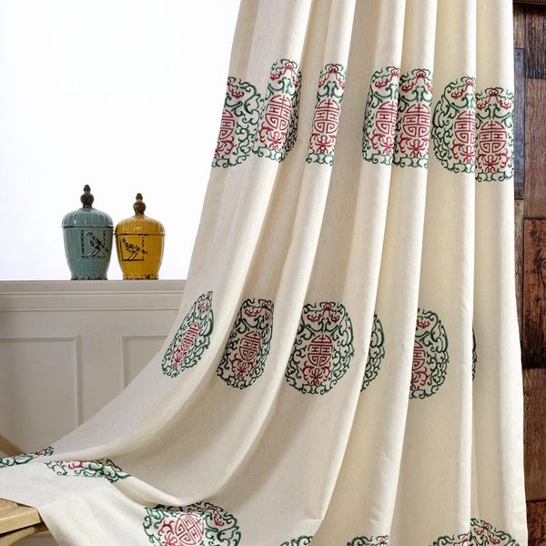 

curtain & drapes factory direct sale curtains modern simple chinese for living room bedroom cotton embroidery fabrics